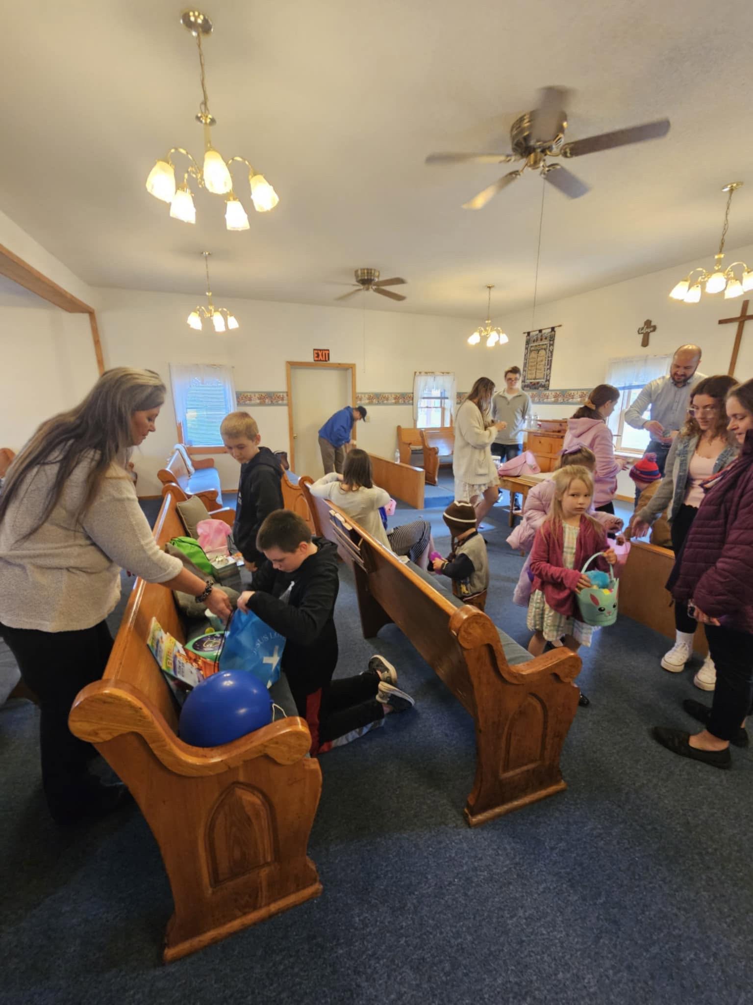 Church families at a fellowship event