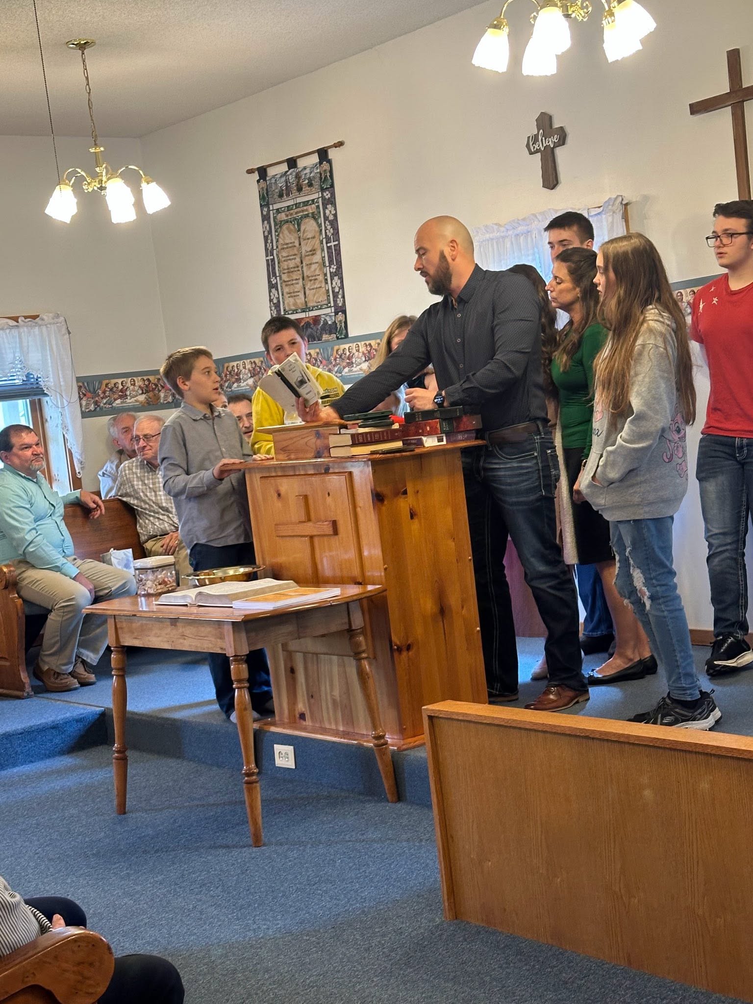 Pastor preaching from the pulpit